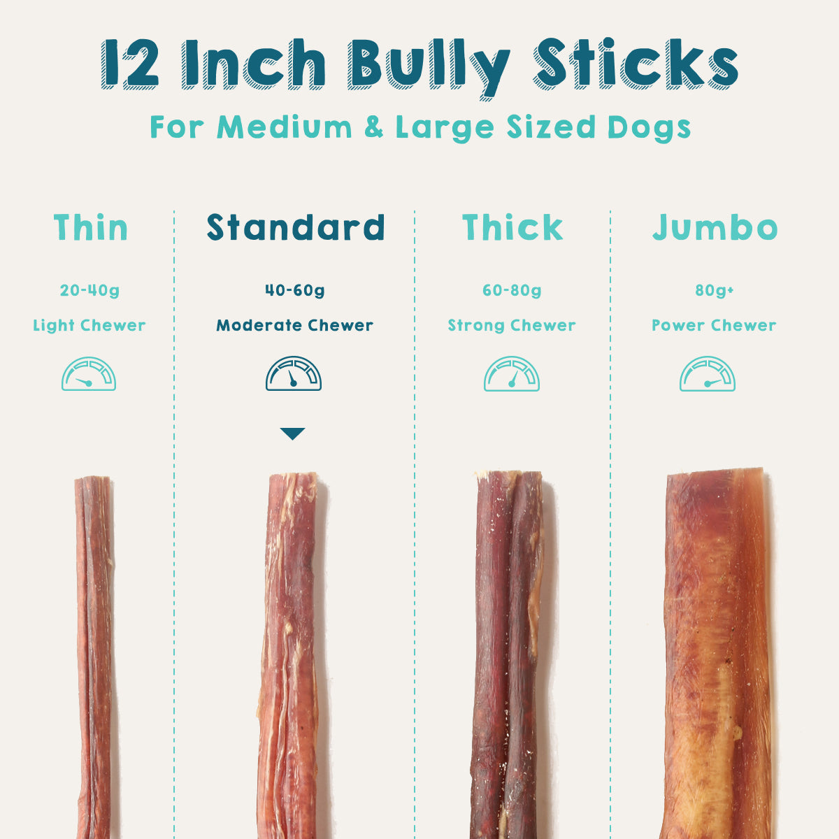 12 Inch Bully Sticks Standard Odor Free